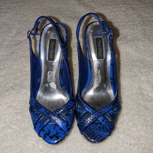 WHBM blue snakeskin espadrilles